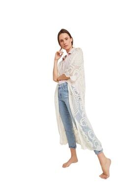Anthropologie Everything in Love Lace Duster Kimono One Size NWOT